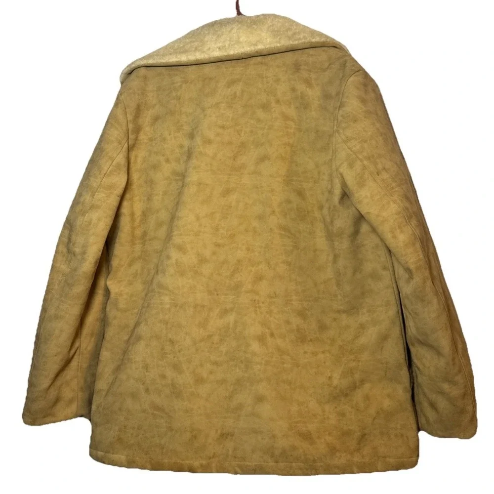 Vintage Swingster‎ Shearling Lined Suede Jacket Men's Large Tan USA Made Western